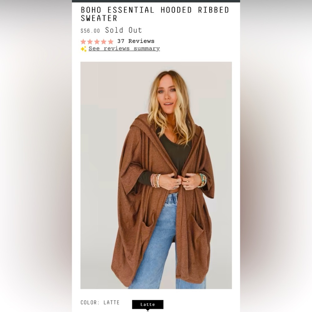 Hooded ribbed sweater